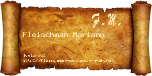Fleischman Mariann névjegykártya